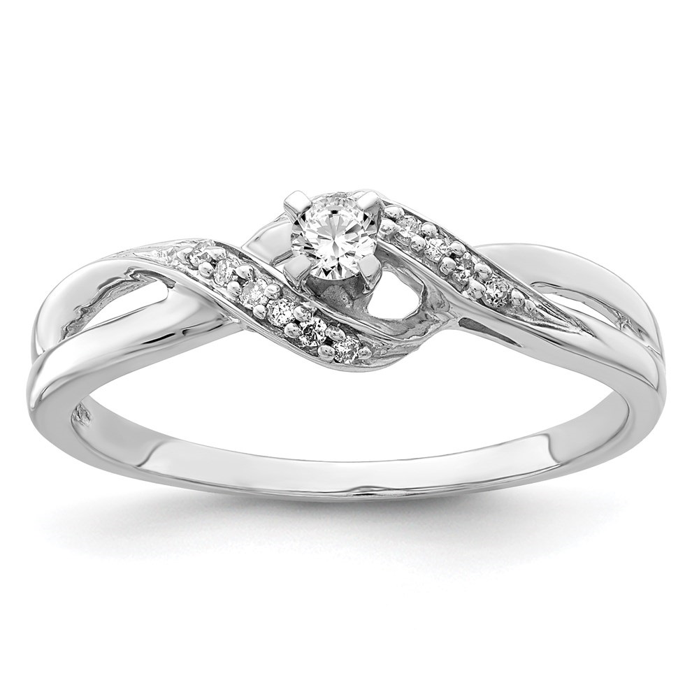 Auriga 925 Sterling Silver Diamond Solitaire Promise Ring Size 7 for Women
